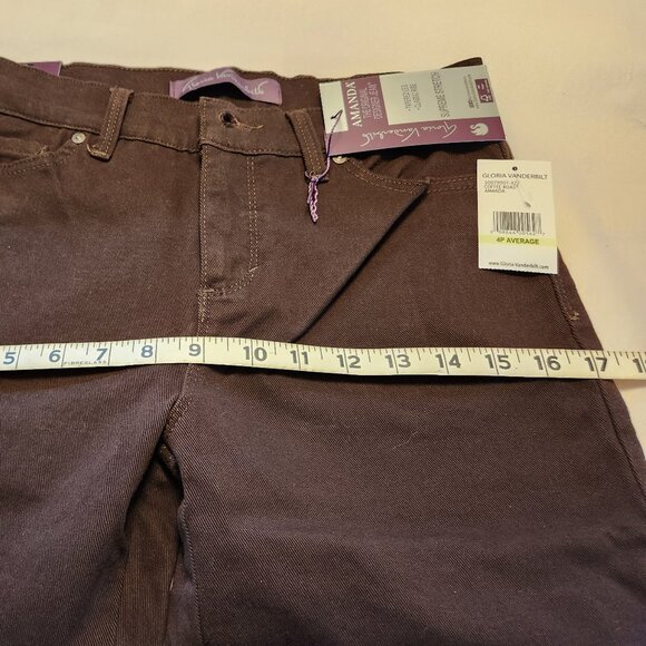 Gloria Vanderbelt Amanda Classic High Rise Tapered Strech Jeans Coffee 4P - Picture 6 of 6